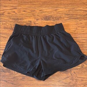 Athleta High Rise Mesh Racer Women's Black Shorts